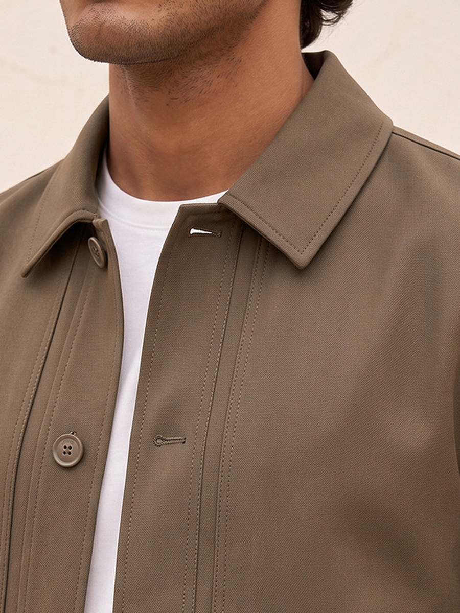 Plain Long Sleeve Shacket