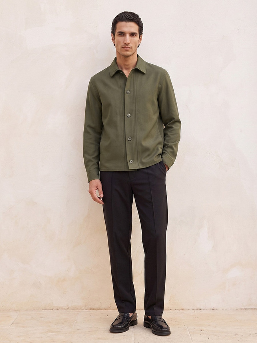 Plain Long Sleeve Shacket