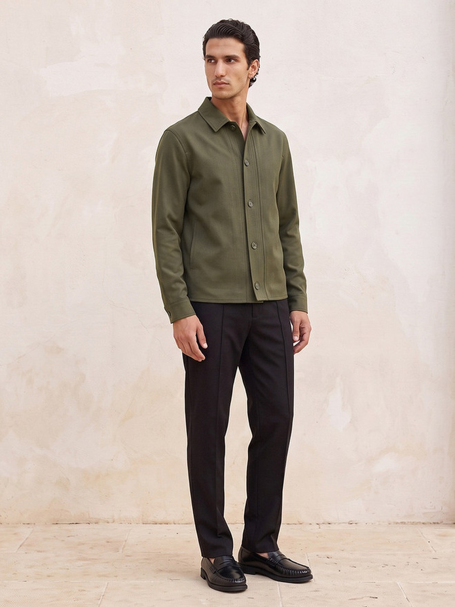 Plain Long Sleeve Shacket