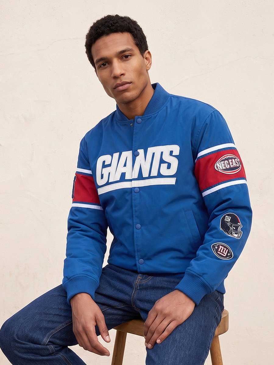 The Buffalo Bills Varsity Jacket with Button Closure