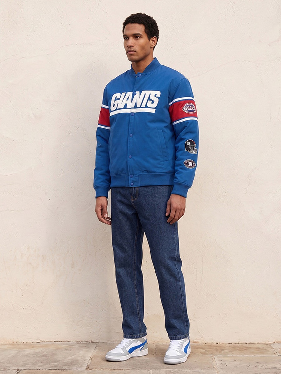 The Buffalo Bills Varsity Jacket with Button Closure