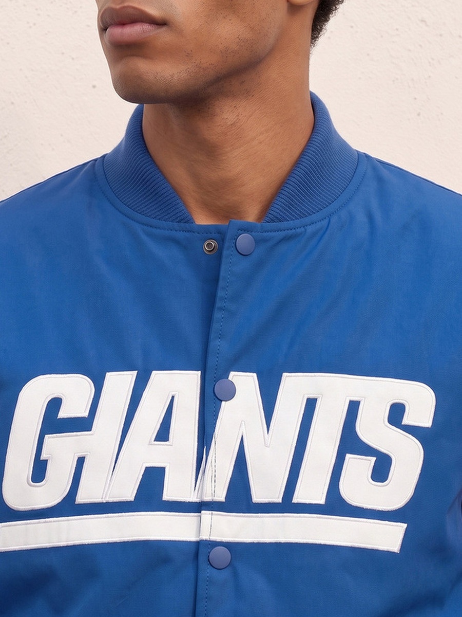 The Buffalo Bills Varsity Jacket with Button Closure