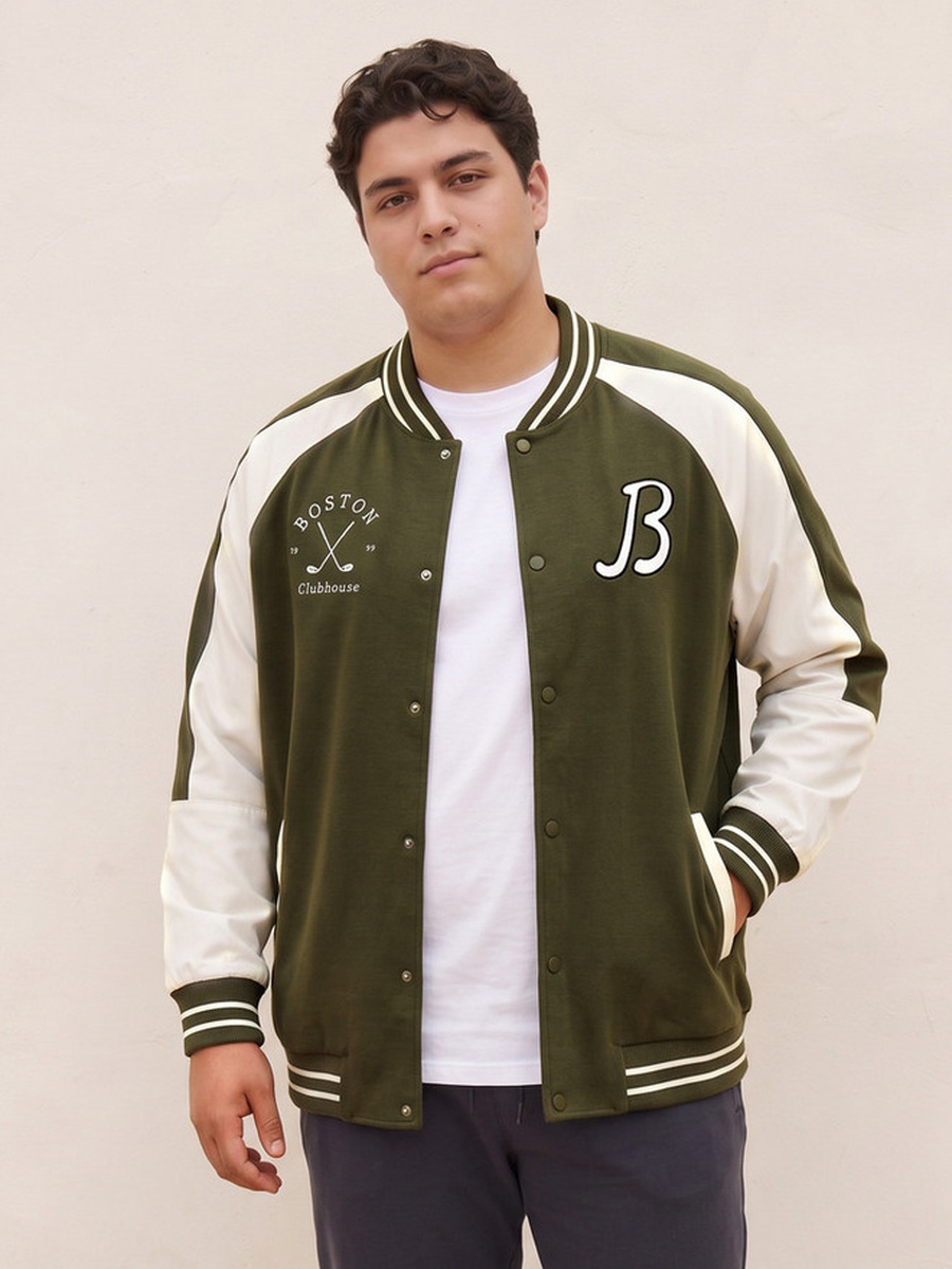 Plus Varsity Jacket with Pockets