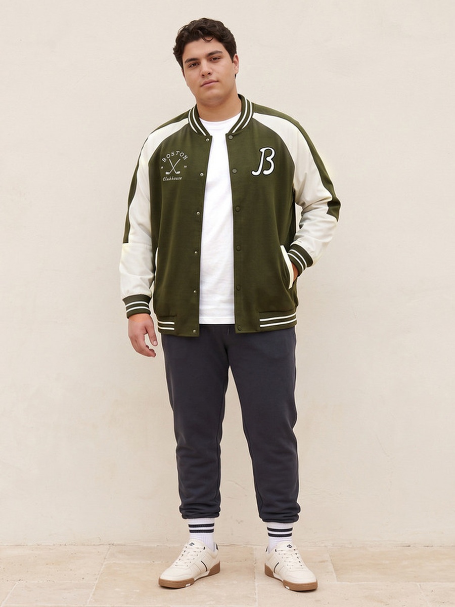 Plus Varsity Jacket with Pockets