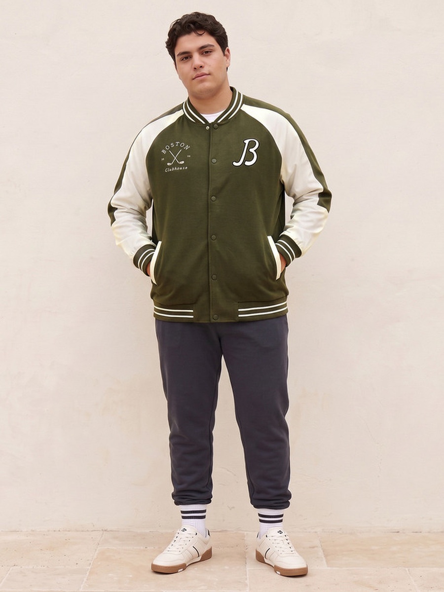 Plus Varsity Jacket with Pockets