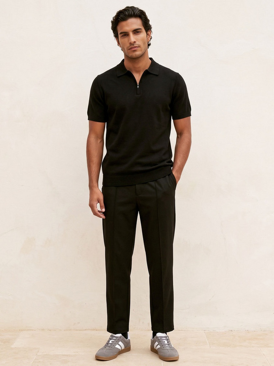Polo T-shirt with Zip Closure