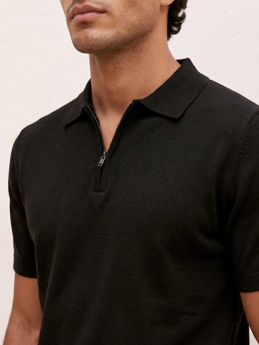Polo T-shirt with Zip Closure