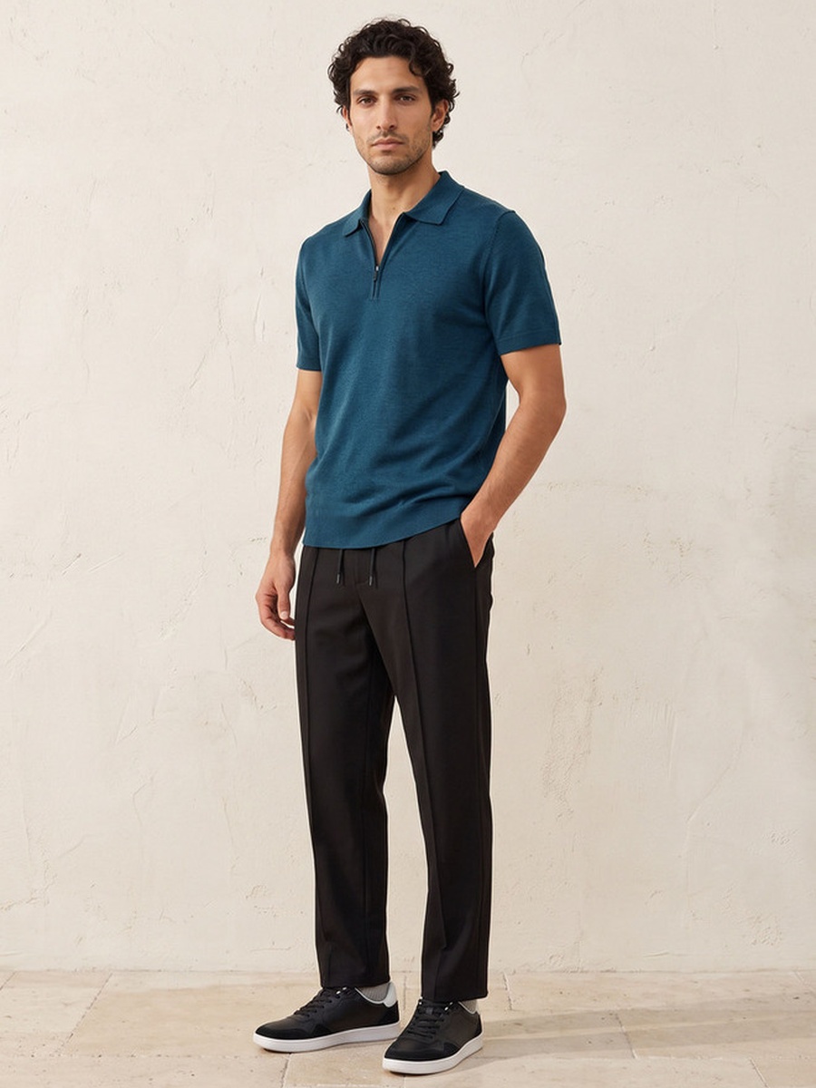 Polo T-shirt with Zip Closure