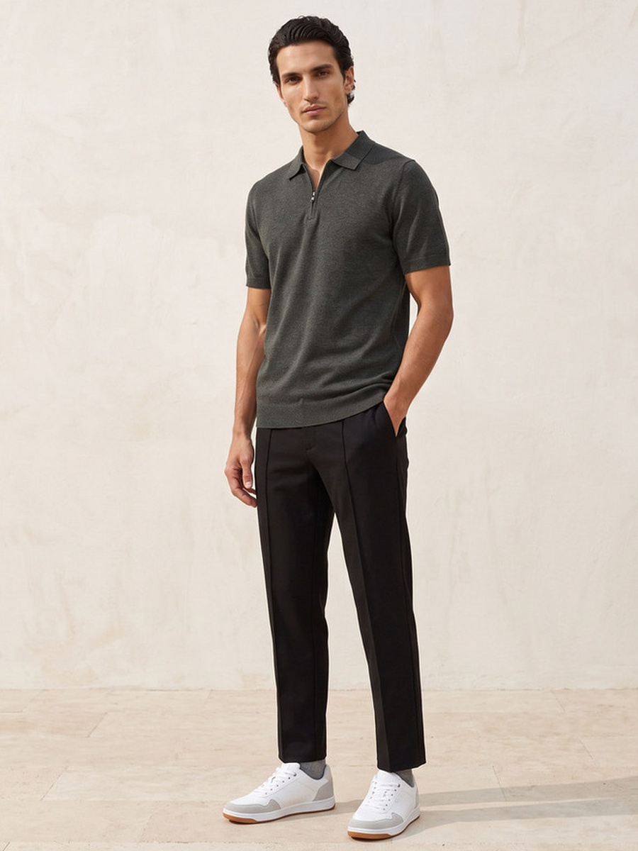 Polo T-shirt with Zip Closure