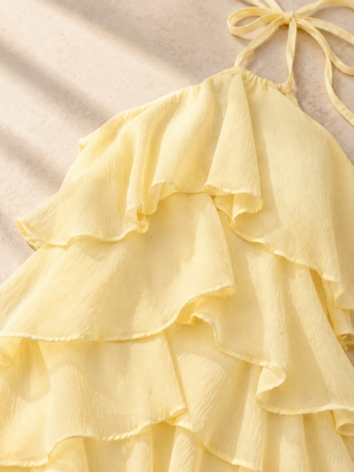 Yellow Tiered Ruffle Maxi Dress