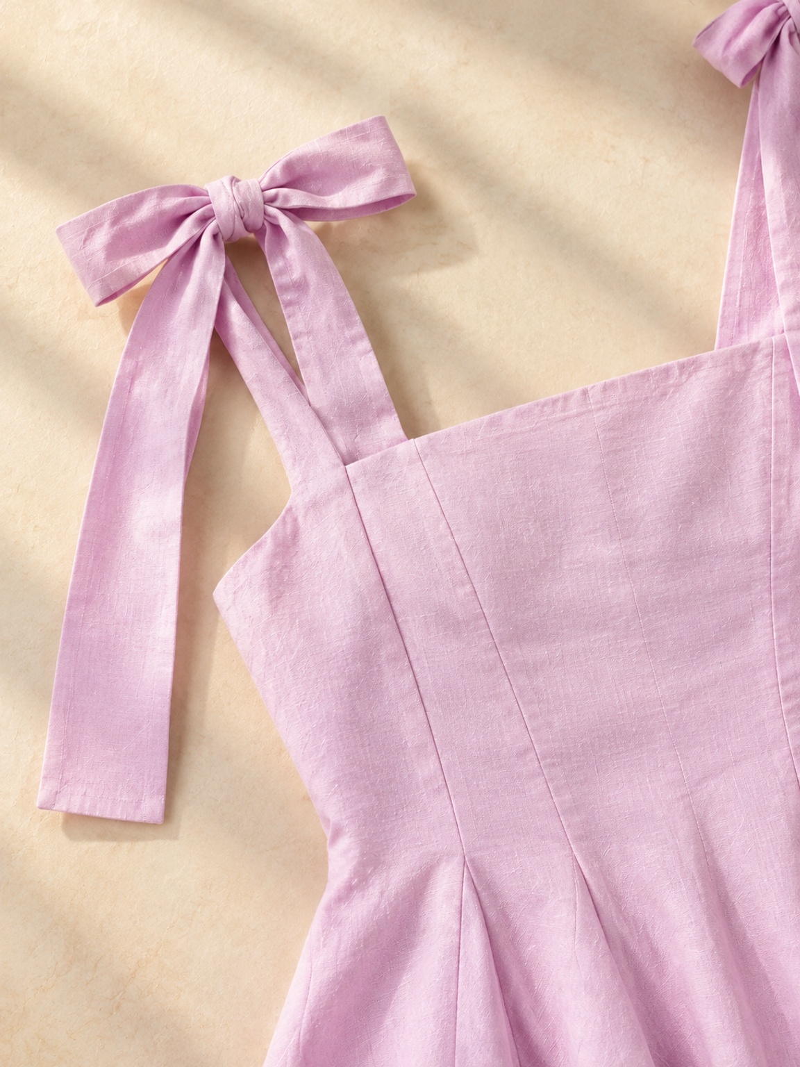 Lilac Fit and Flare Maxi Dress with Tie Straps