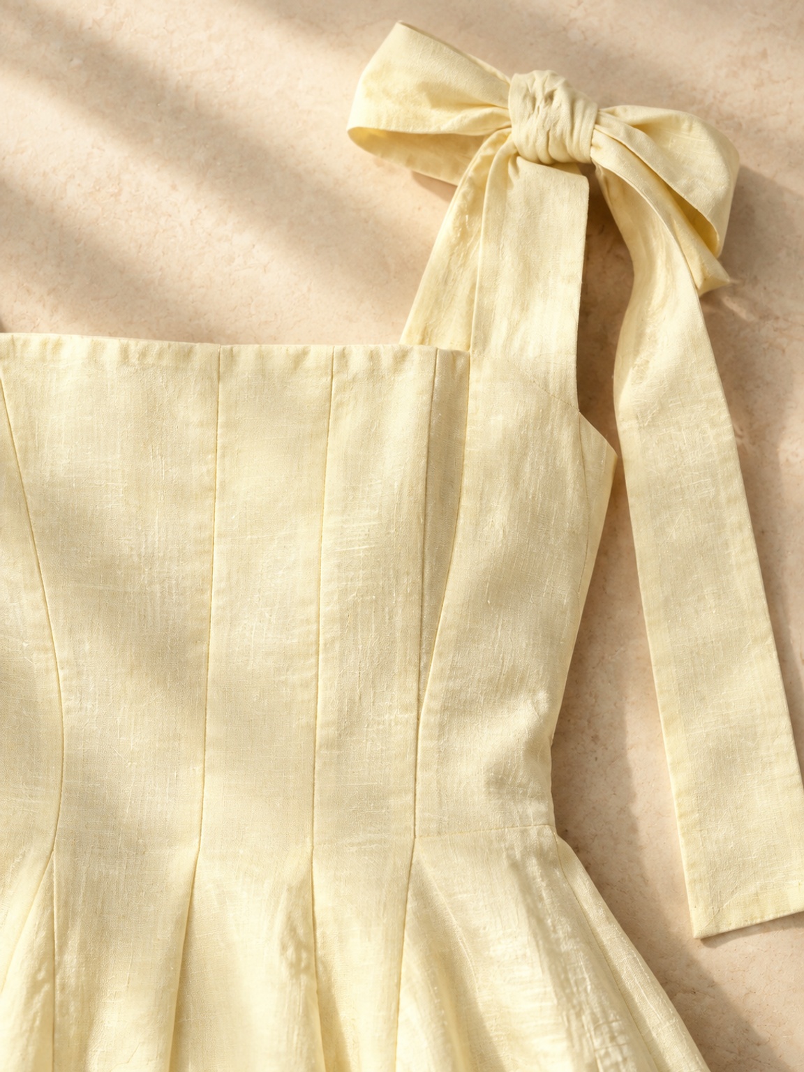 Cream Maxi Dress with Tie-Shoulder Straps