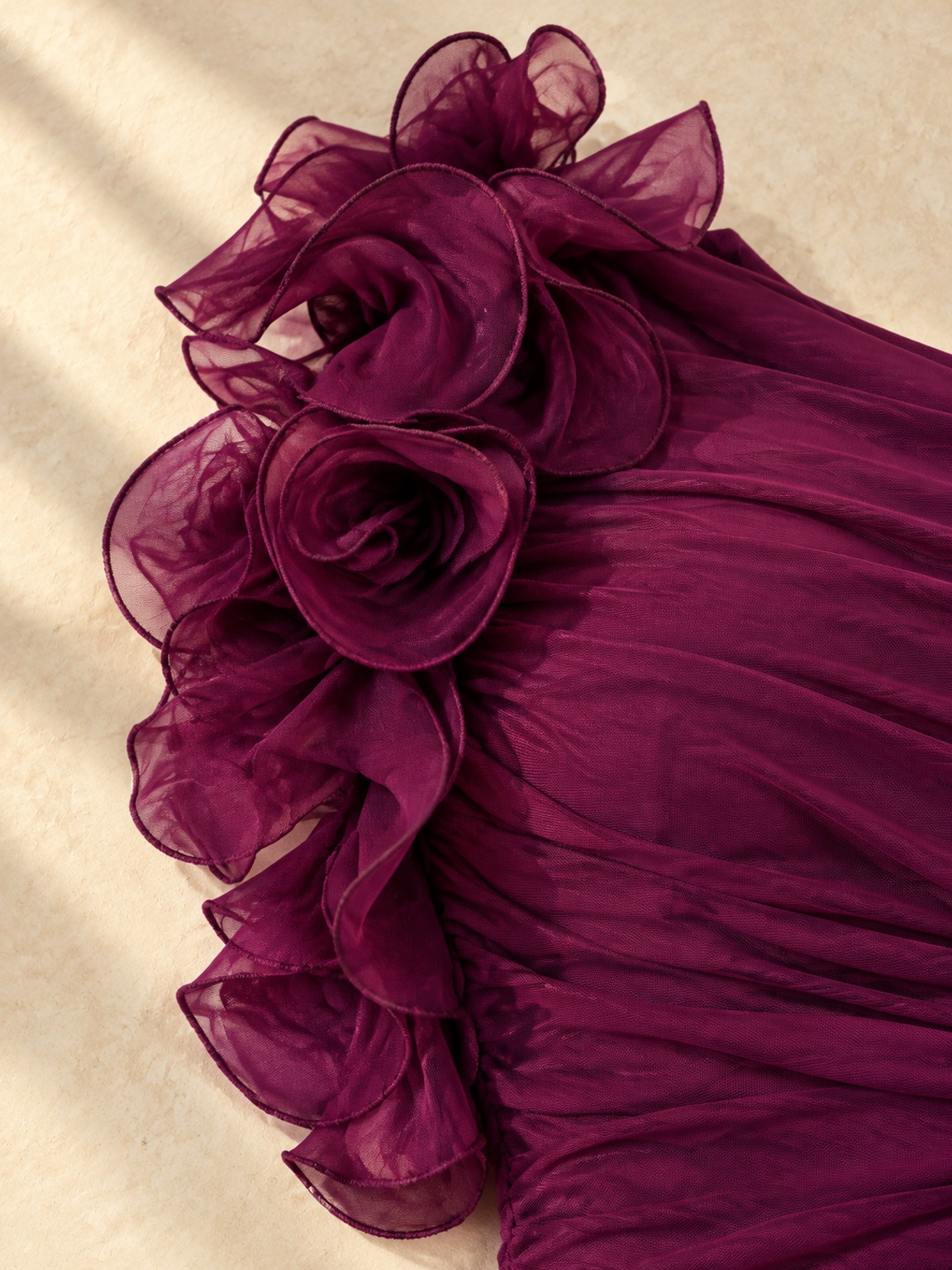Burgundy One-Shoulder Bodycon Maxi Dress