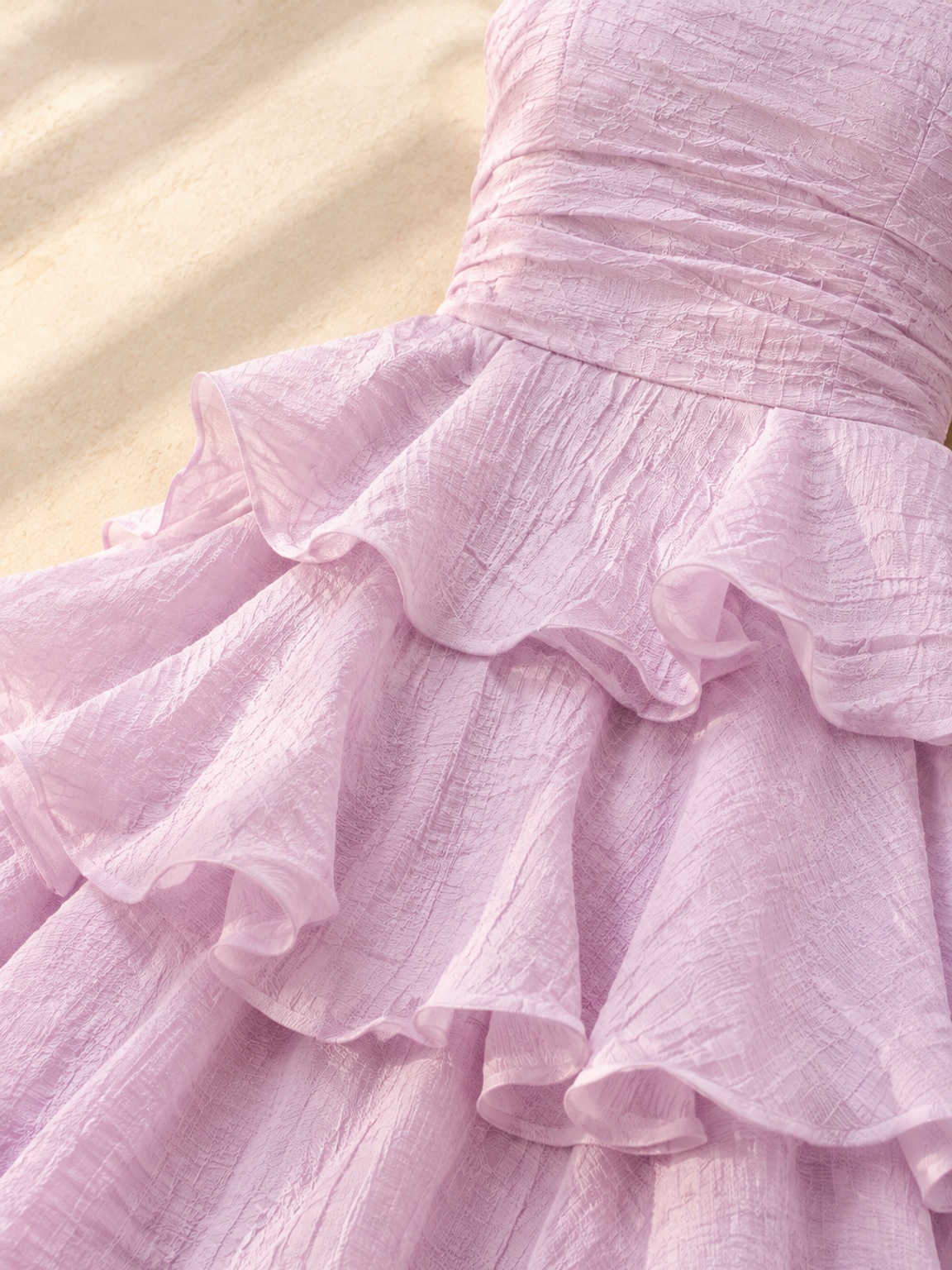 Purple Strapless Tiered Maxi Party Dress