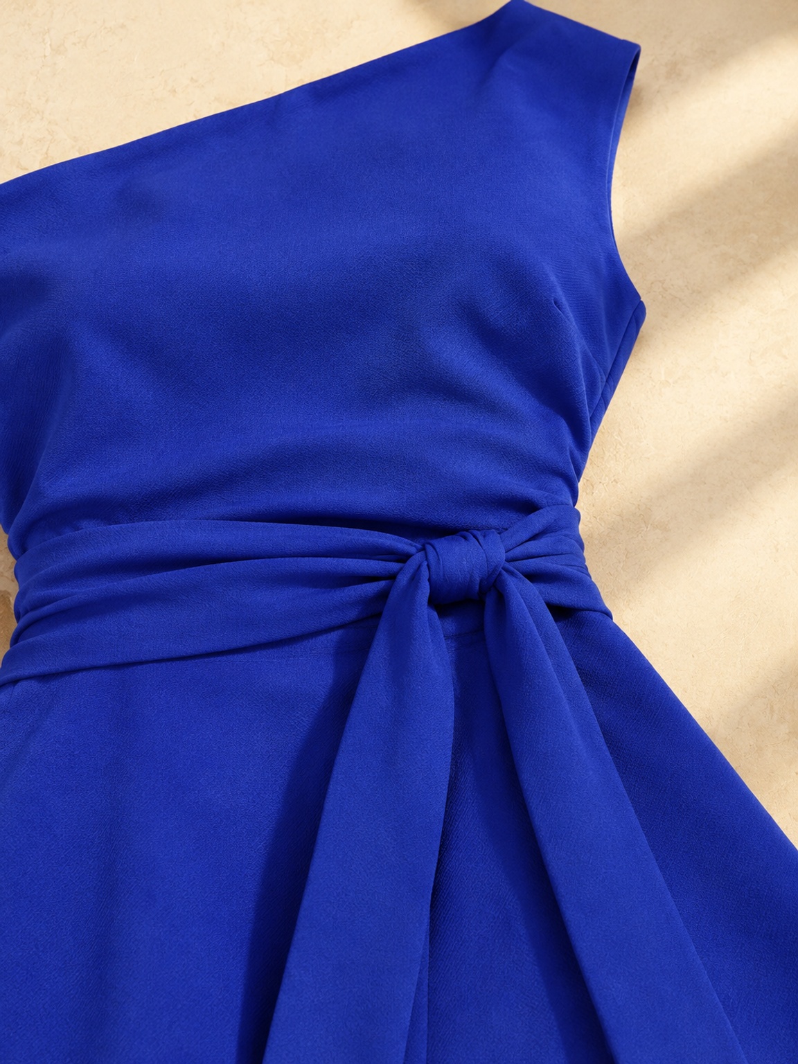 Blue Sleeveless Maxi Dress with Tie Waist