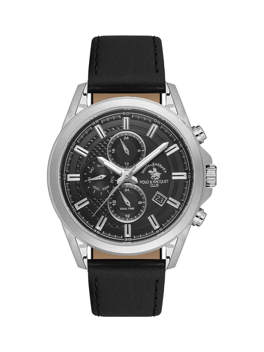 Black Genuine Leather Watch for Men SB.1.10676-1