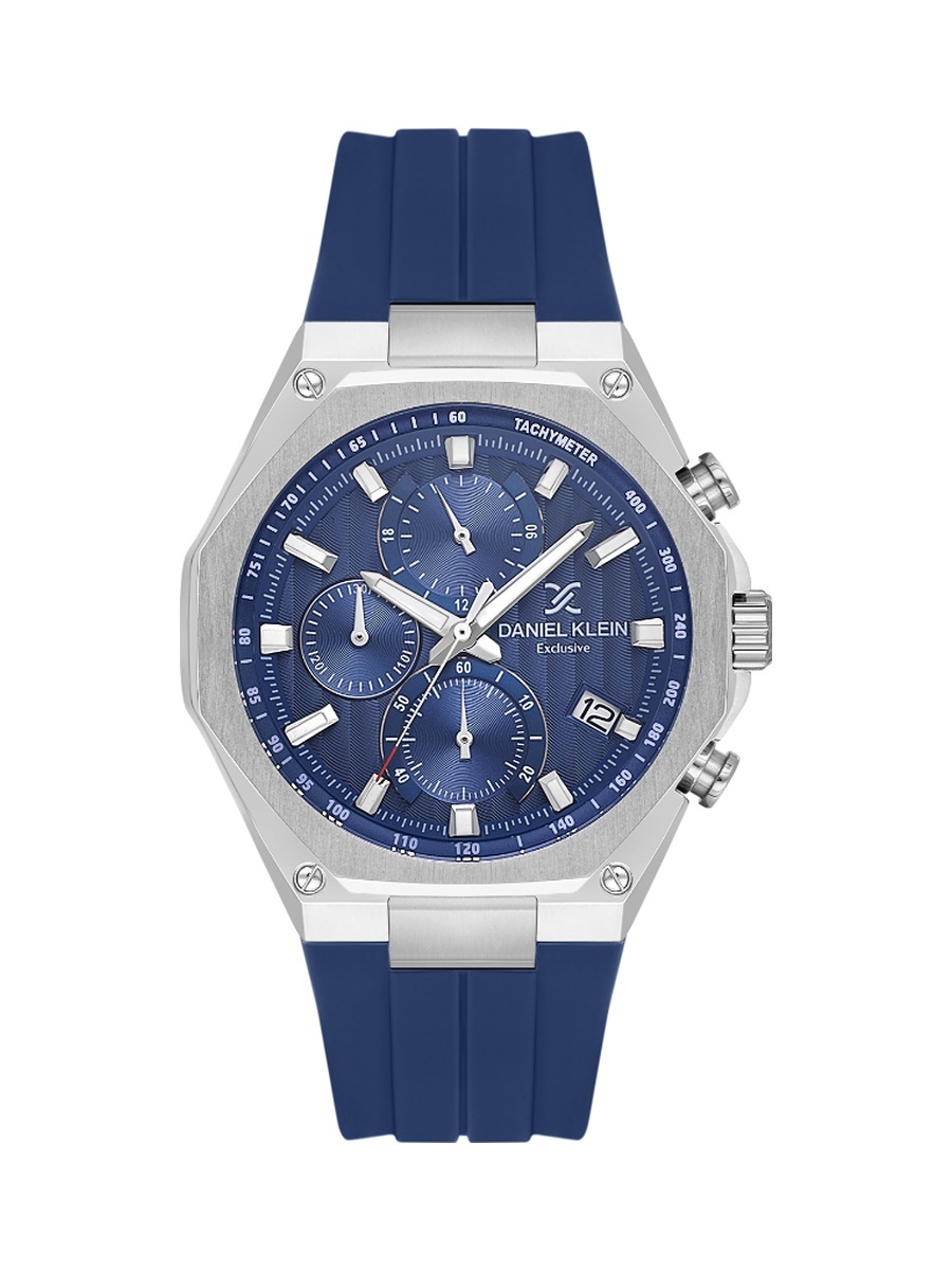 Exclusive Dark Blue Silicone Watch for Men DK.1.14258-3