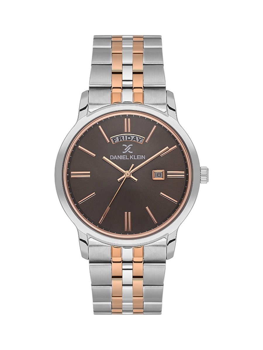 Premium Silver and Rose Gold Stainless Steel Watch for Men DK.6.14203-5