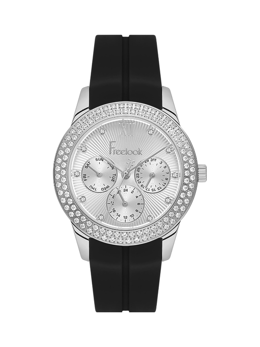 Charmant Black Silicone Watch for Women FL.1.10542-1