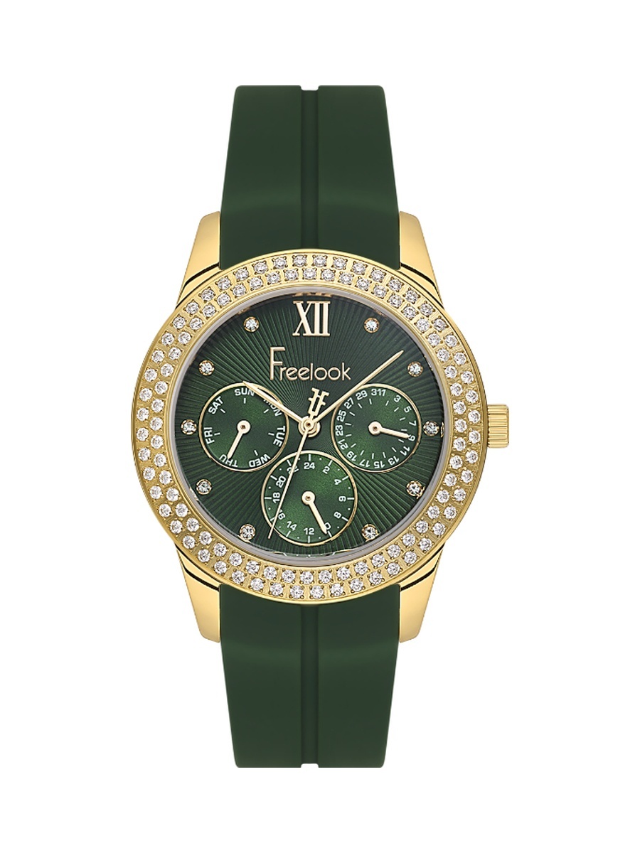Charmant Dark Green Silicone Watch for Women FL.1.10542-4