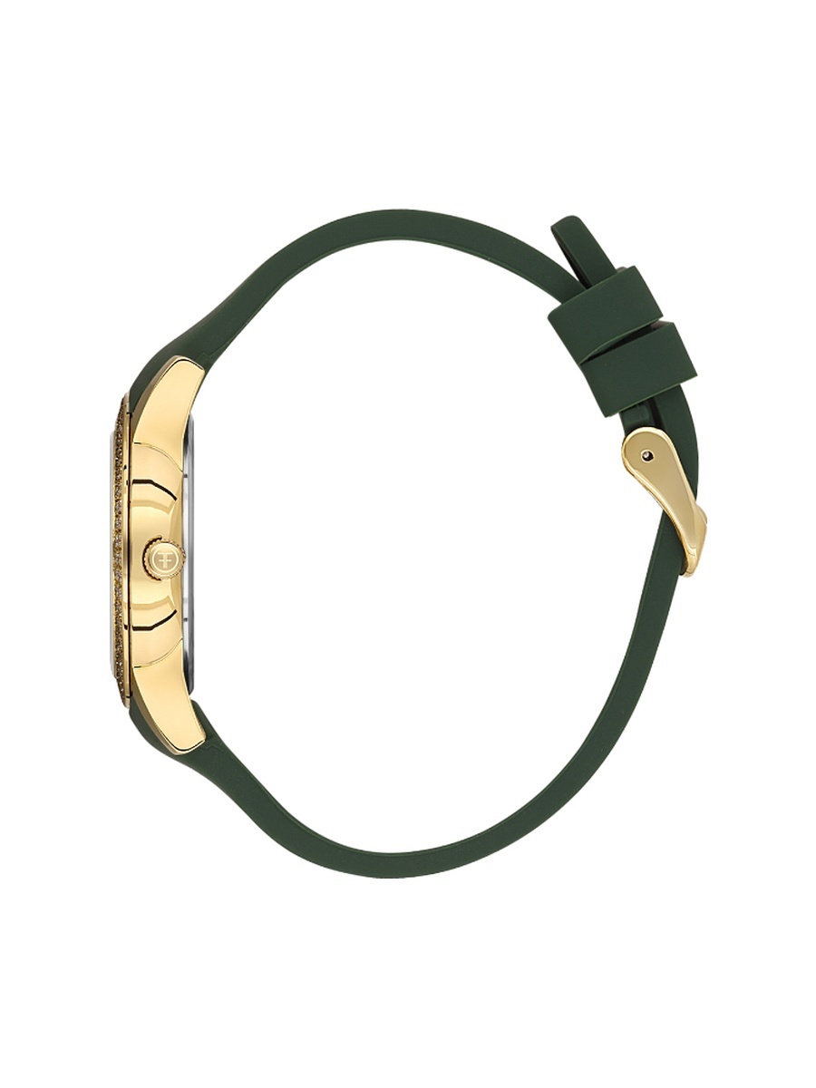 Charmant Dark Green Silicone Watch for Women FL.1.10542-4