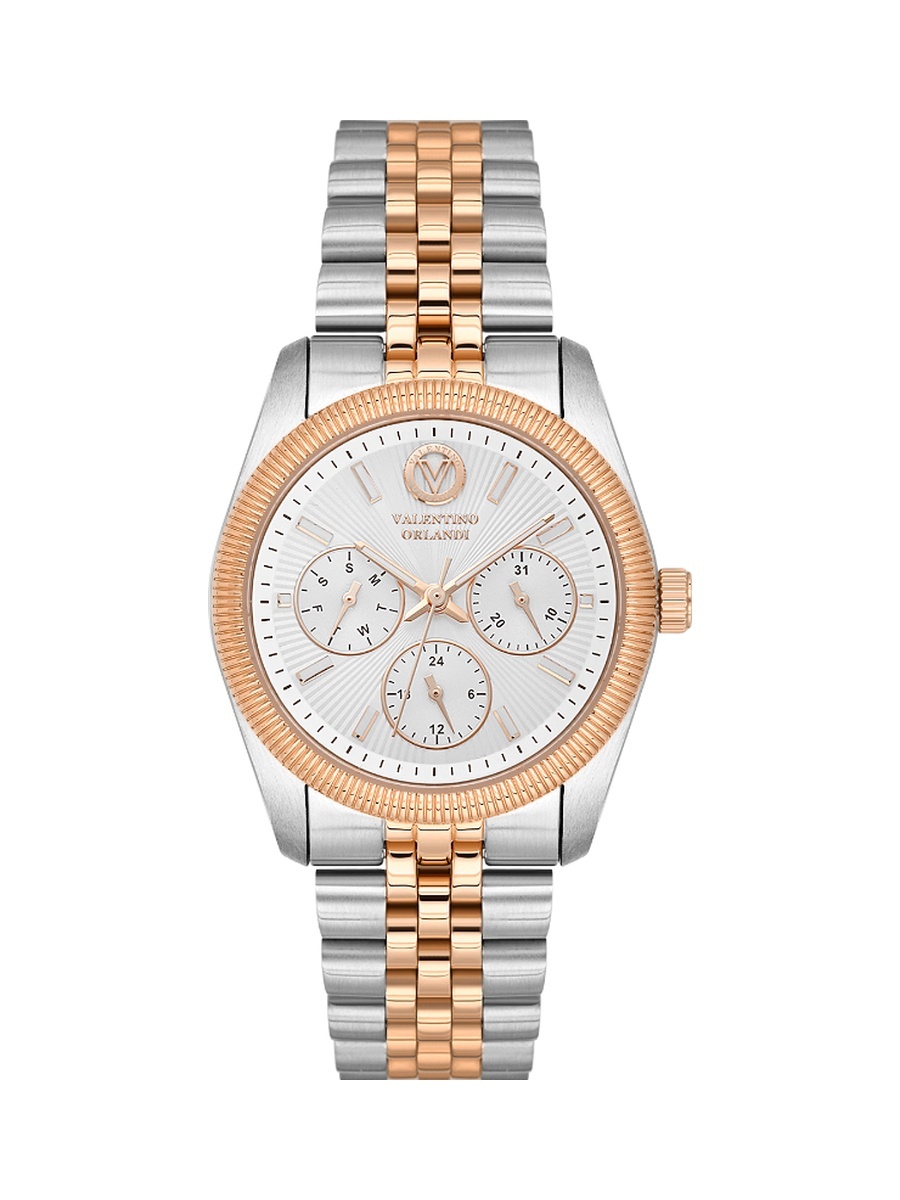 Silver and Rose Gold Stainless Steel Watch for Women VO.4.10012-5