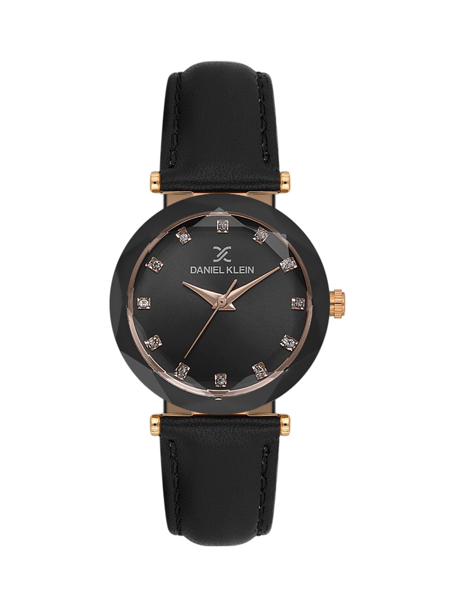 Premium Black Leather Watch for Women DK.6.14188-6