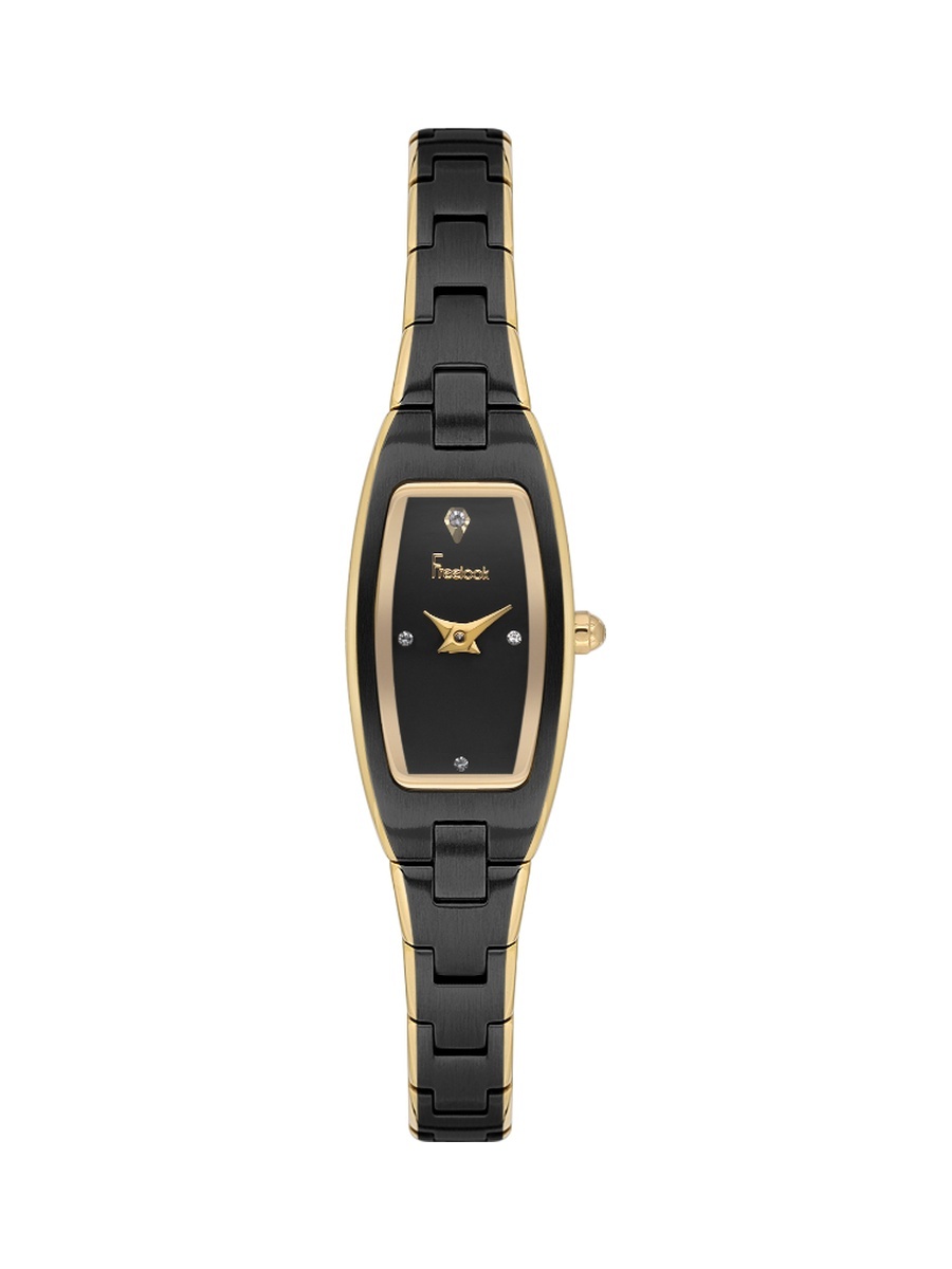 Jolie Black and Gold Stainless Steel Watch for Women FL.4.10019-6