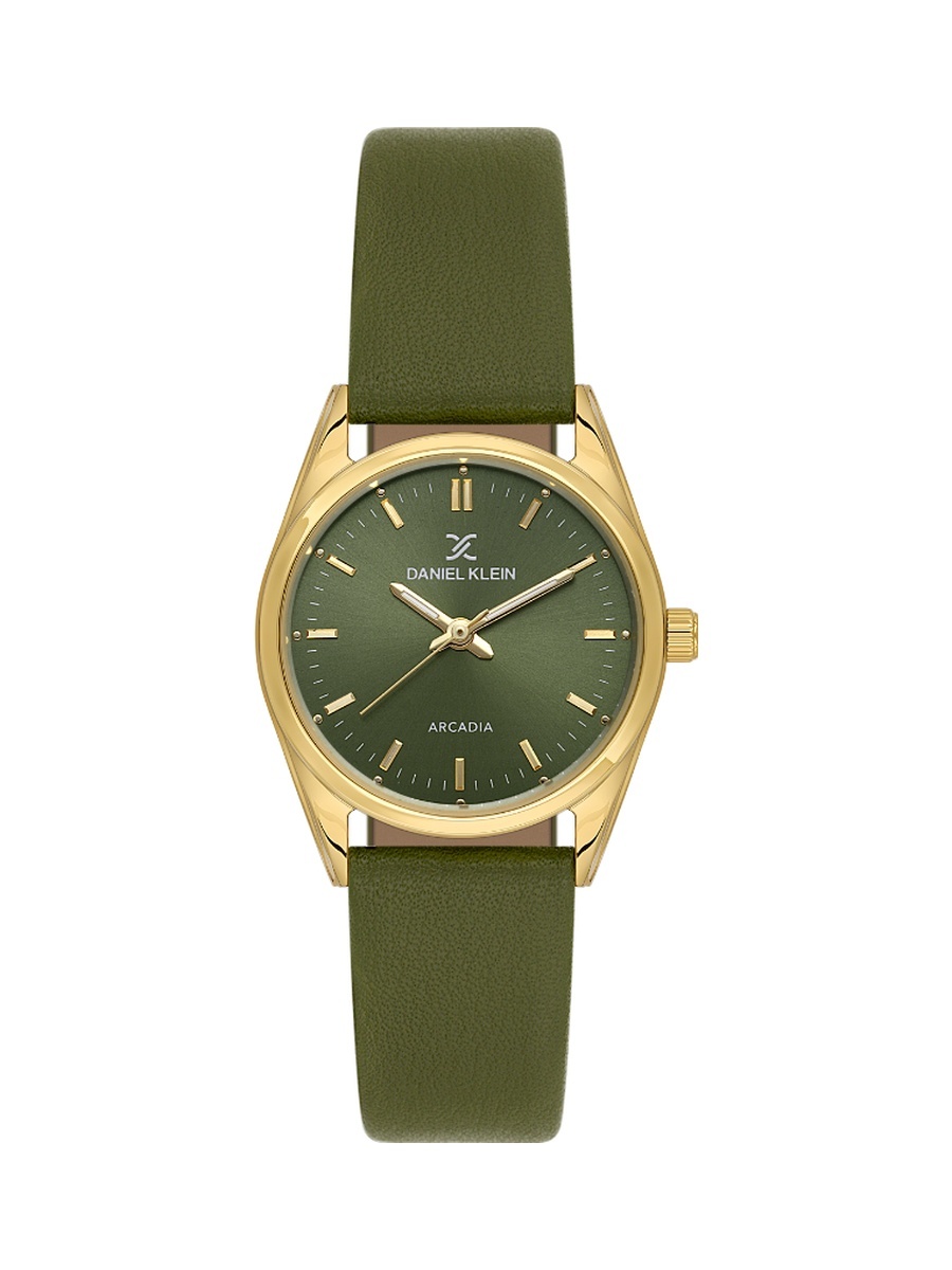 Arcadia Green Leather Watch for Women DK.6.14274-3