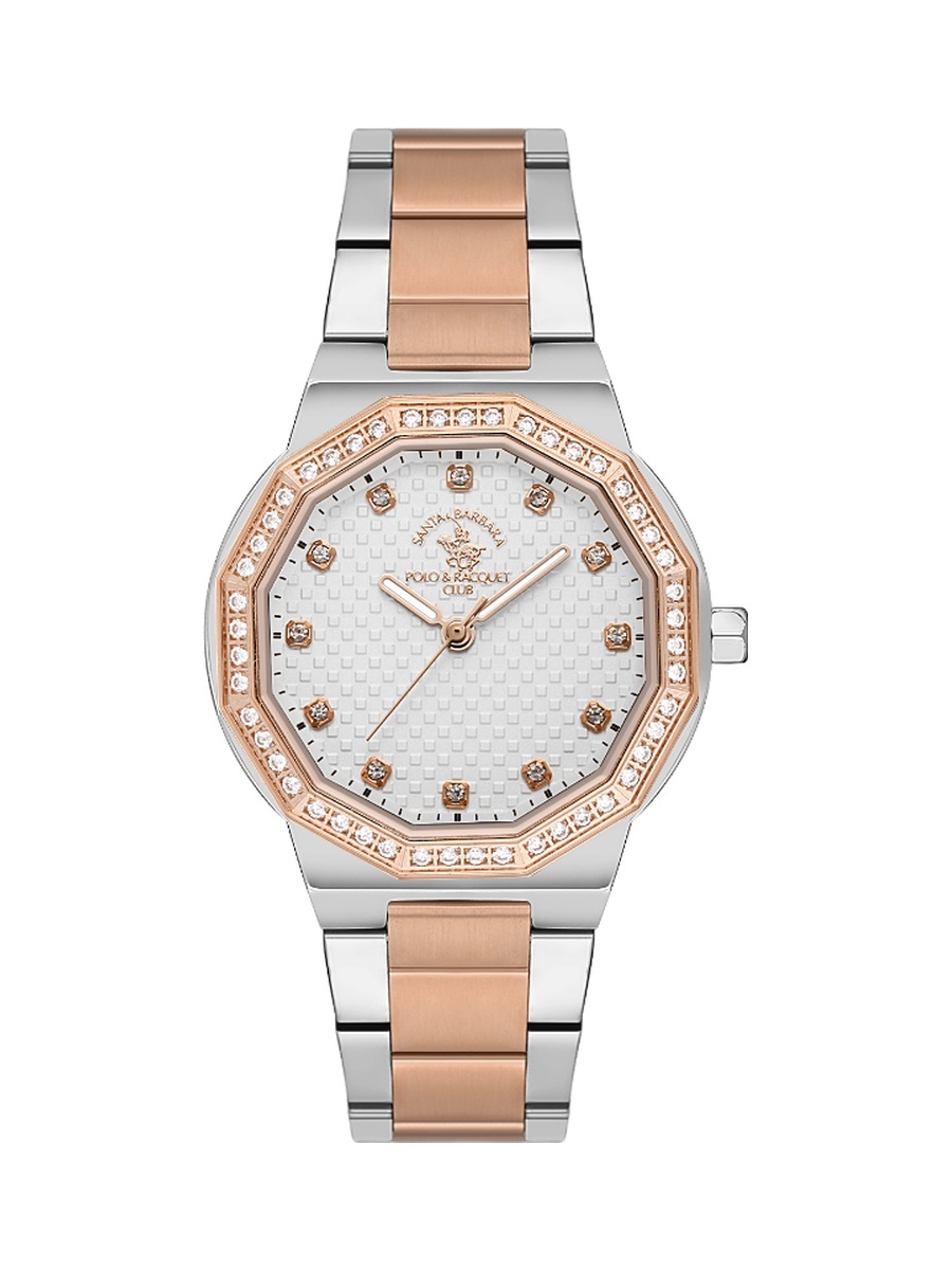 Silver and Rose Gold Stainless Steel Watch for Women SB.1.10552-5