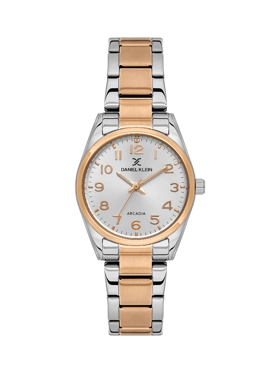 Arcadia Silver and Rose Gold Stainless Steel Watch for Women DK.6.14275-8