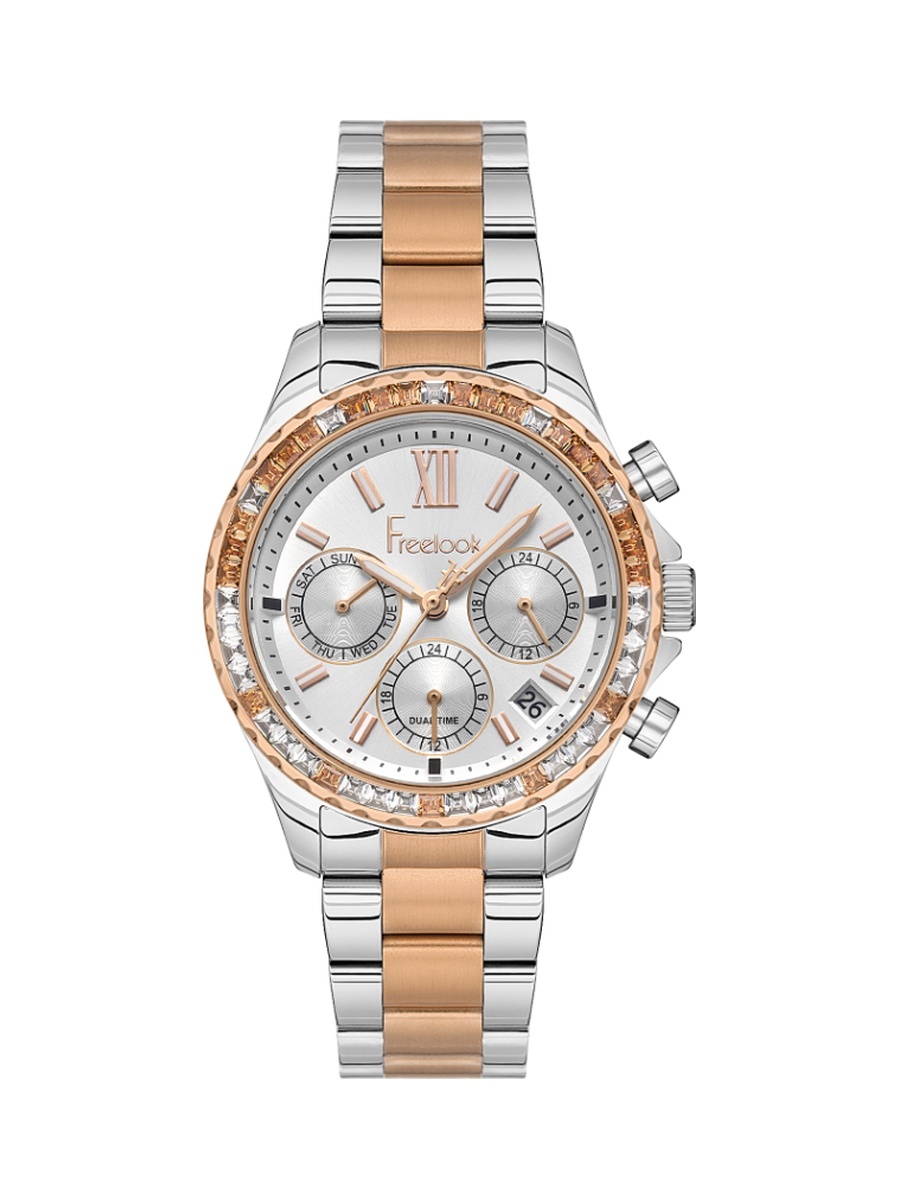 Silver and Rose Gold Stainless Steel Watch for Women FL.1.10432-5