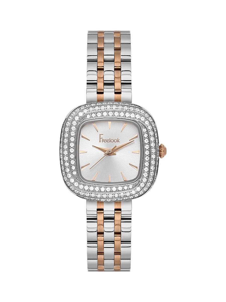 Charmant Silver and Rose Gold Stainless Steel Watch for Women FL.1.10520-5