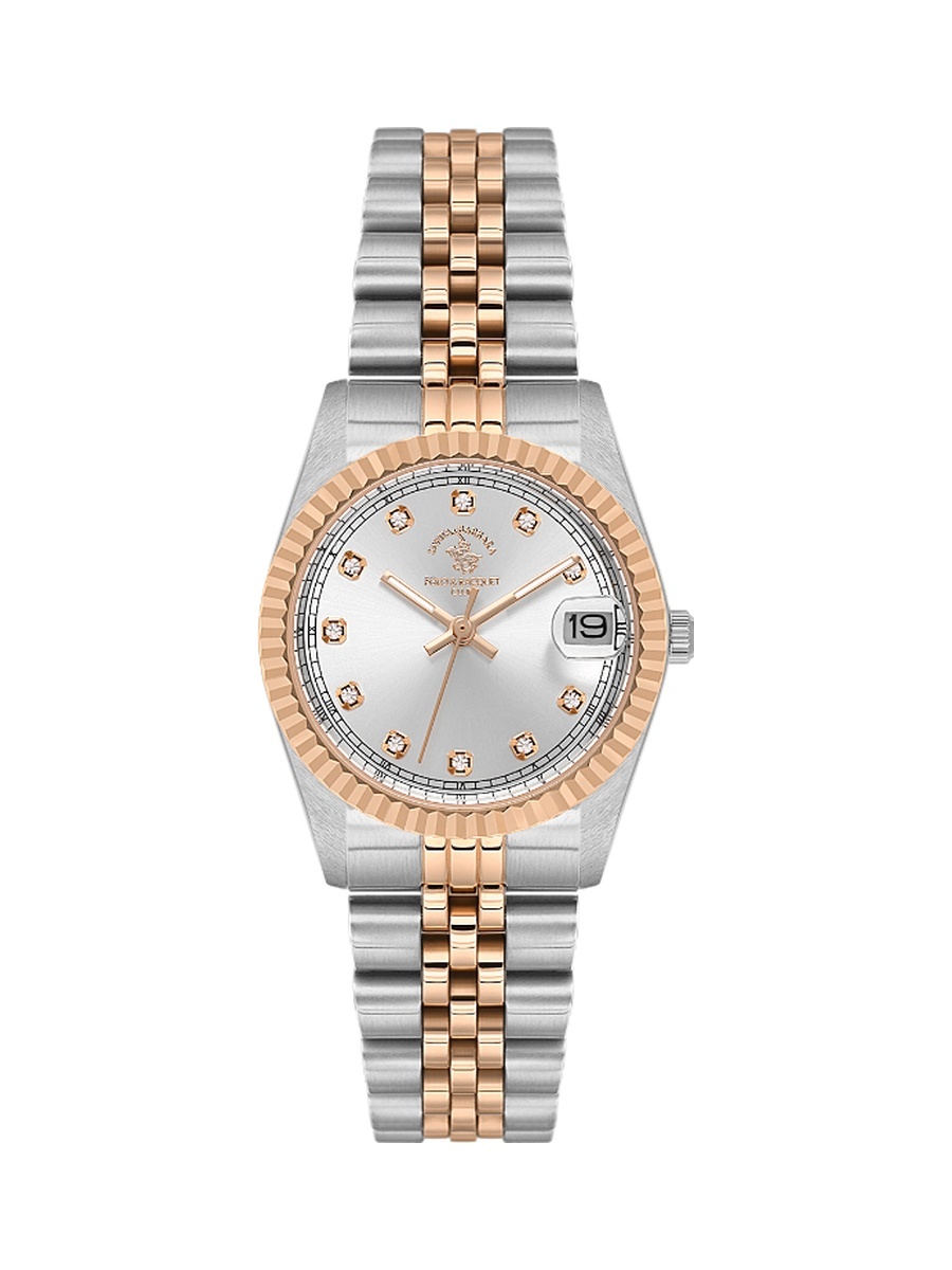 Silver and Rose Gold Stainless Steel Watch for Women SB.4.10034-5