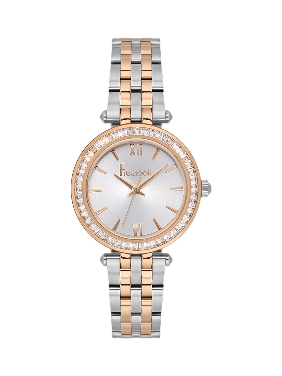Lumiere Silver and Rose Gold Stainless Steel Watch for Women FL.1.10525-6