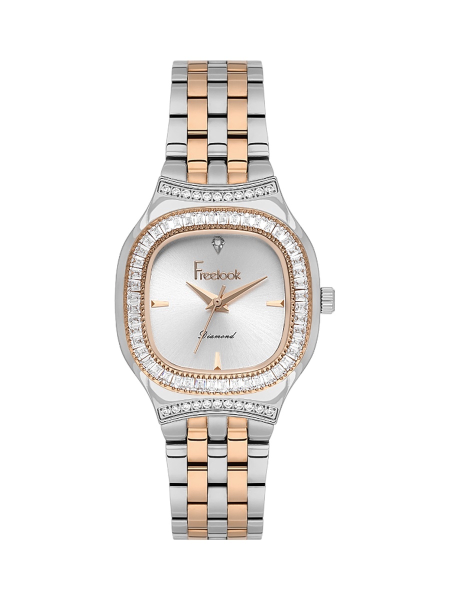 Charmant Silver and Rose Gold Stainless Steel Watch for Women FL.1.10528-5