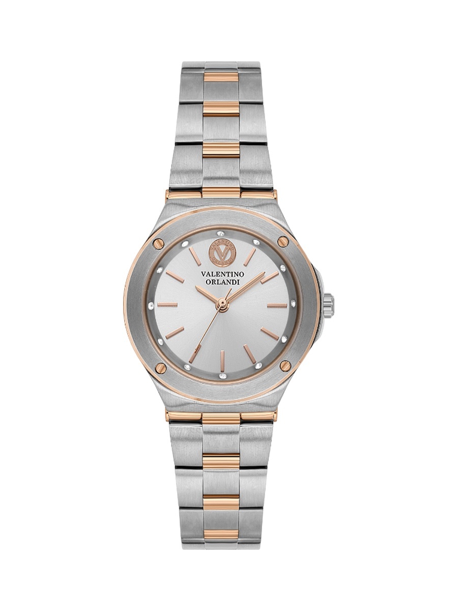 Silver and Rose Gold Stainless Steel Watch for Women VO.1.10026-5