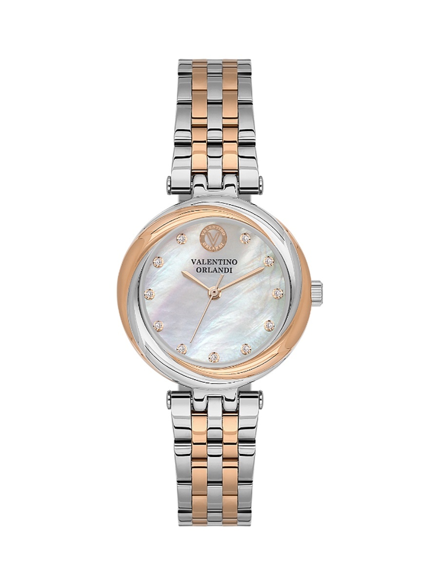 Silver and Rose Gold Stainless Steel Watch for Women VO.1.10032-5