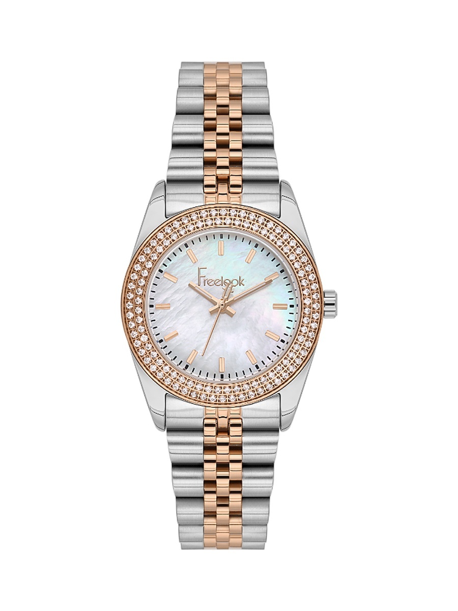 Lumiere Silver and Rose Gold Stainless Steel Watch for Women FL.1.10532-6