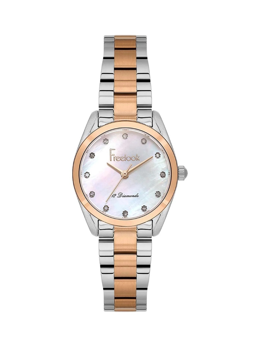 Lumiere Silver and Rose Gold Stainless Steel Watch for Women FL.1.10537-1