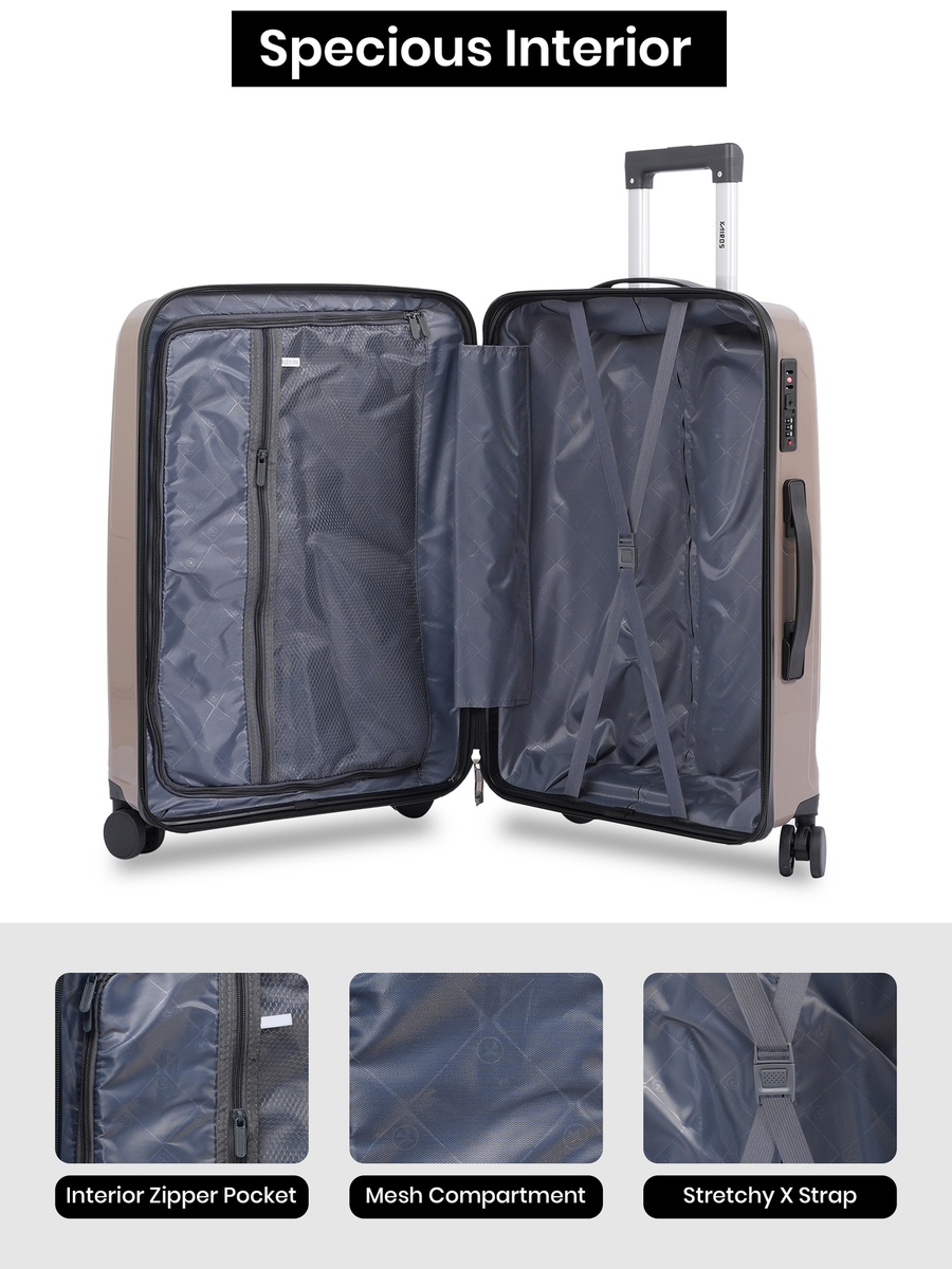 3-Piece Luggage Set - 20inch/24inch/28inch with Anti-Theft Zipper | Polypropylene(PP) Material | Lightweight | TSA Lock | 360, 4-Wheels | Telescopic Handle | Tough Suitcase for Travel KTR-701-Khaki
