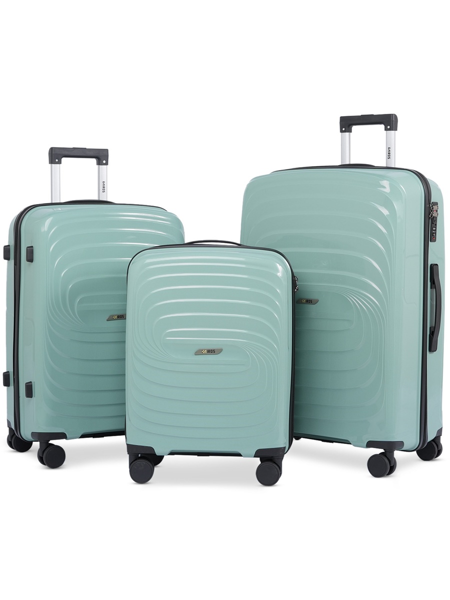 مجموعة من 3 حقائب سفر متينة مقاسات 20 و24 و28 بوصة بسحاب ضد السرقة وقفل تي اس ايه، رمادي مخضر