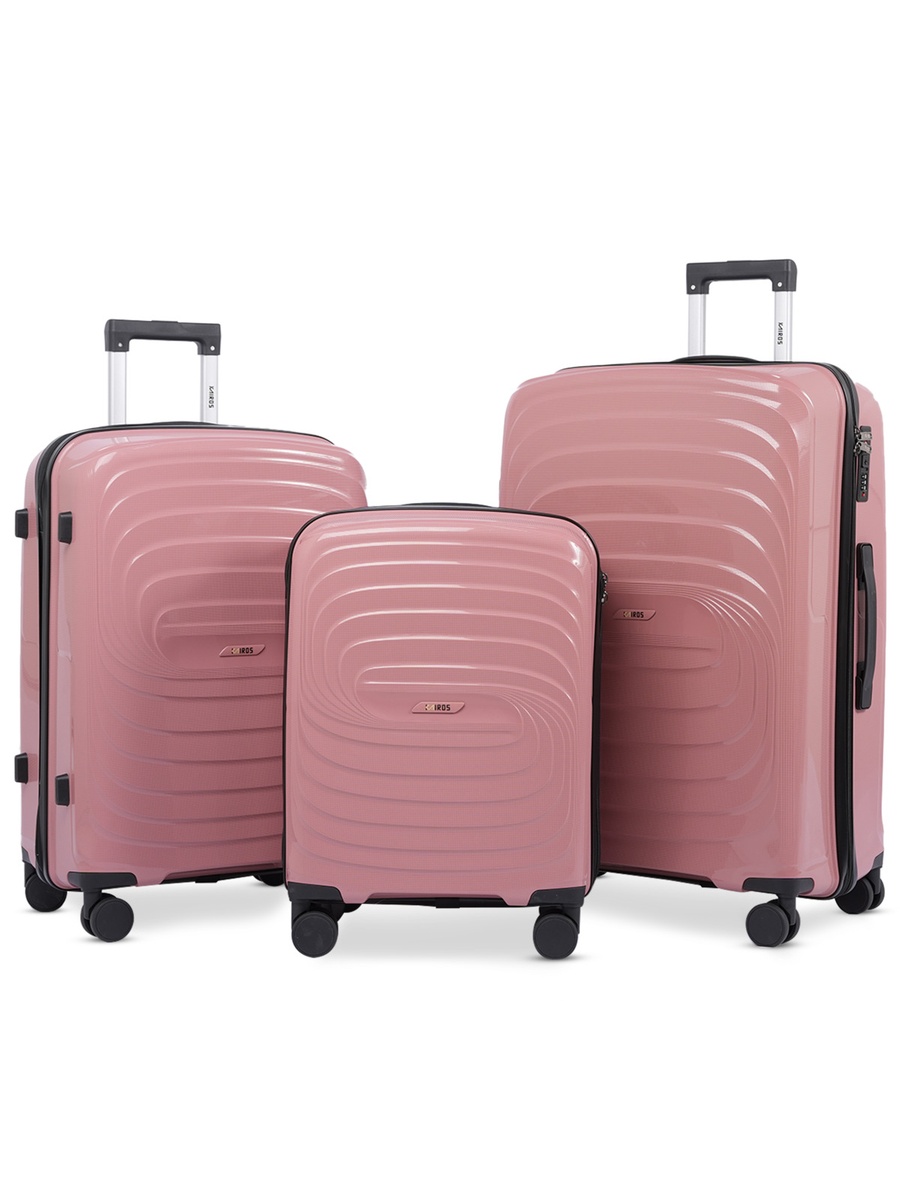 3-Piece Luggage Set - 20inch/24inch/28inch with Anti-Theft Zipper | Polypropylene(PP) Material | Lightweight | TSA Lock | 360, 4-Wheels | Telescopic Handle | Tough Suitcase for Travel KTR-701-Rose Gold