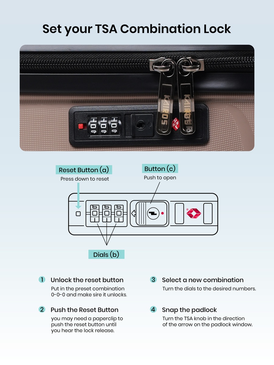 20inch Luggage with Anti-Theft Zipper | Polypropylene(PP) Material | Lightweight | TSA Lock | 360, 4-Wheels | Telescopic Handle | Tough Suitcase for Travel KTR-701-20-Khaki