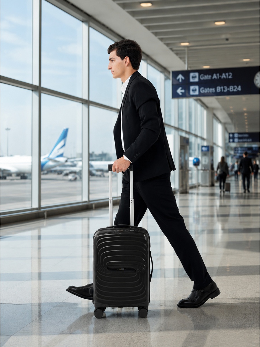 28inch Luggage with Anti-Theft Zipper | Polypropylene(PP) Material | Lightweight | TSA Lock | 360, 4-Wheels | Telescopic Handle | Tough Suitcase for Travel KTR-701-28-Black