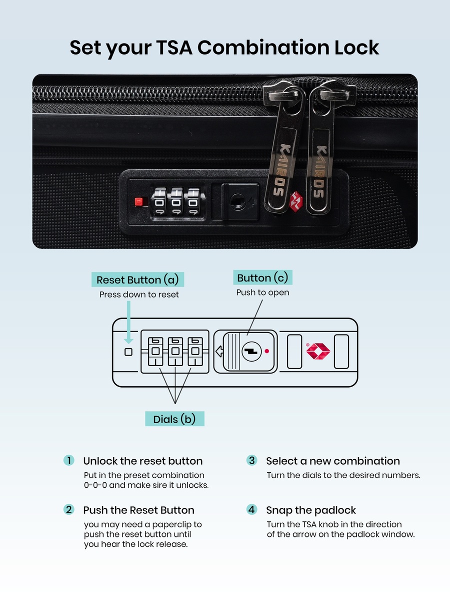 28inch Luggage with Anti-Theft Zipper | Polypropylene(PP) Material | Lightweight | TSA Lock | 360, 4-Wheels | Telescopic Handle | Tough Suitcase for Travel KTR-701-28-Black