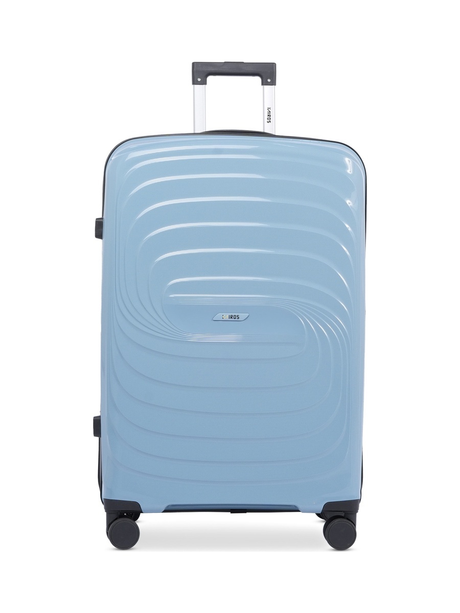 28inch Luggage with Anti-Theft Zipper | Polypropylene(PP) Material | Lightweight | TSA Lock | 360, 4-Wheels | Telescopic Handle | Tough Suitcase for Travel KTR-701-28-Grey Blue