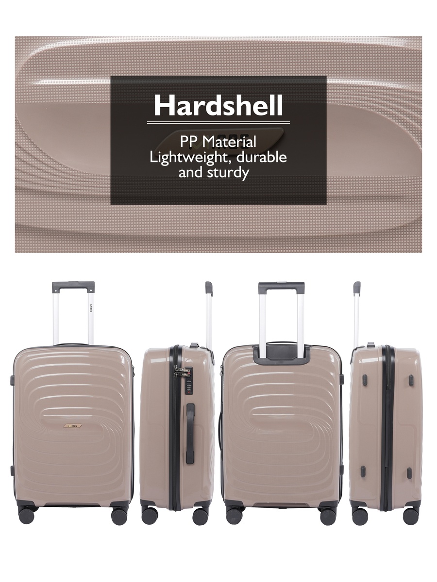 28inch Luggage with Anti-Theft Zipper | Polypropylene(PP) Material | Lightweight | TSA Lock | 360, 4-Wheels | Telescopic Handle | Tough Suitcase for Travel KTR-701-28-Khaki