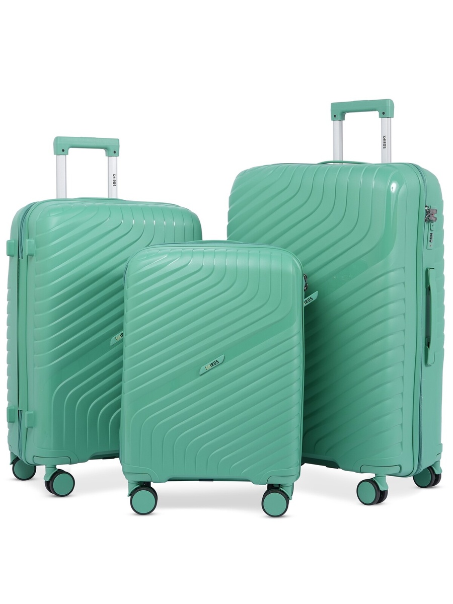 3-Piece Luggage Set - 20inch/24inch/28inch with Anti-Theft Zipper | Polypropylene(PP) Material | Lightweight | TSA Lock | 360, 4-Wheels | Telescopic Handle | Tough Suitcase for Travel KTR-700-Green