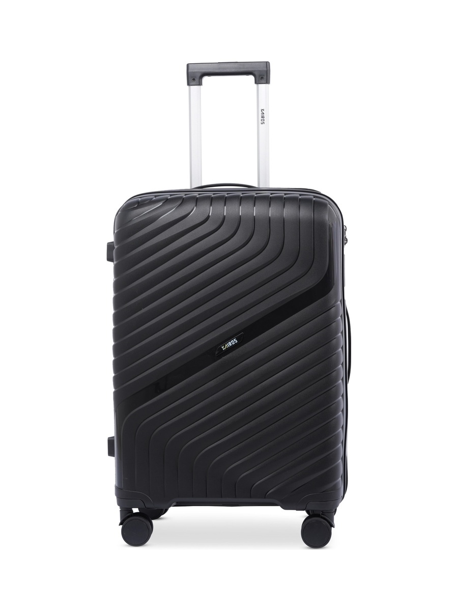 24inch Luggage with Anti-Theft Zipper | Polypropylene(PP) Material | Lightweight | TSA Lock | 360, 4-Wheels | Telescopic Handle | Tough Suitcase for Travel KTR-700-24-Black
